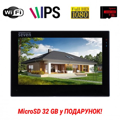 IP-відеодомофон 7 дюймів з Wi-Fi SEVEN DP-7577FHDW - IPS black