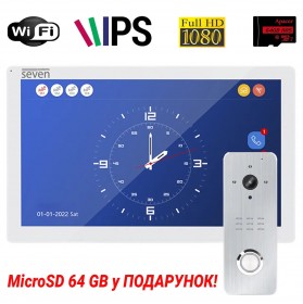 Комплект Wi-Fi домофону 10 дюймів з панеллю виклику SEVEN DP-7517/07Kit white