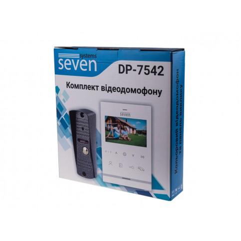 Комплект домофону 4 дюйми з панеллю виклику SEVEN DP–7542 Kit white