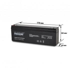 Акумулятор 12В 2А·год для ДБЖ Faraday Electronics FAR2-12