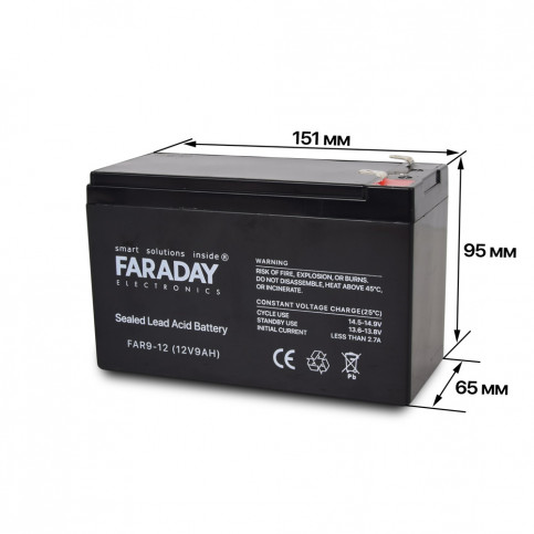 Акумулятор 12В 9А·год для ДБЖ Faraday Electronics FAR9-12