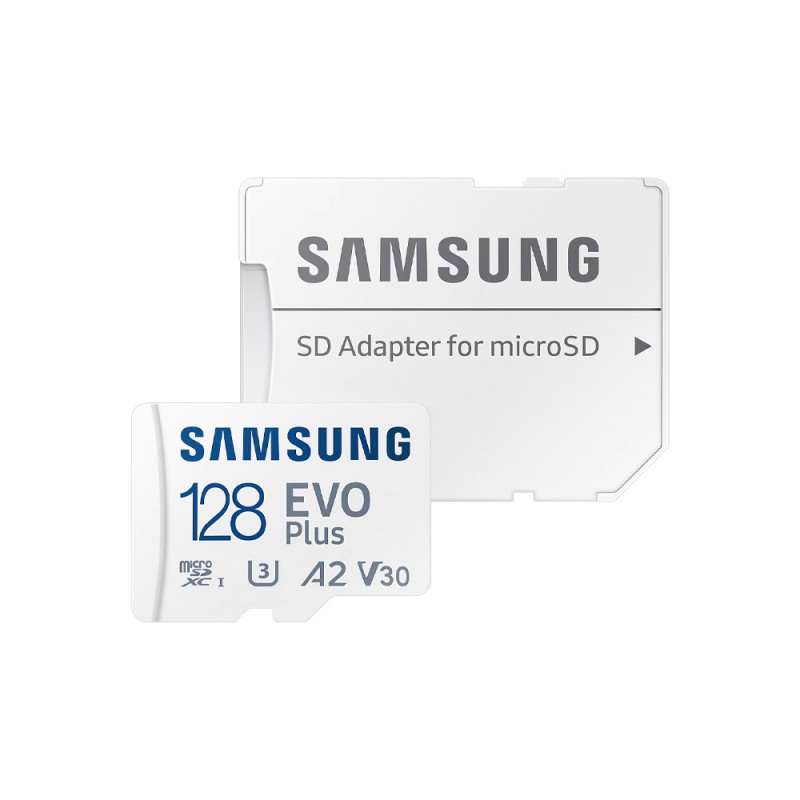 Карта пам'яті Samsung Evo Plus microSDXC 128GB UHS-I U3 V30 A2 + SD адаптер (MB-MC128SA/EU)
