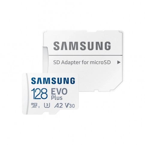 Карта пам'яті Samsung Evo Plus microSDXC 128GB UHS-I U3 V30 A2 + SD адаптер (MB-MC128KA/EU)