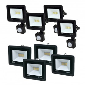 Комплект 4+4 світлодіодних прожектори Lightwell 20W: 4 x LW-FL-B-20 и 4 x LW-FL-B-20-S з датчиком руху