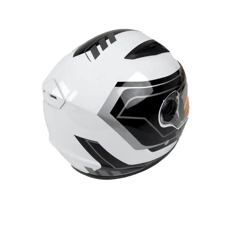Мотошолом інтеграл FXW HF-111 solid white-black, full-face біло-чорний