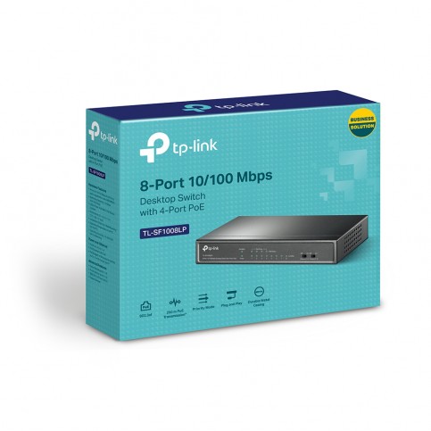 PoE-комутатор TP-Link TL-SF1008LP 8-портовий з 4 PoE-портами некерований