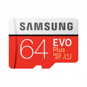 Карта пам'яті Samsung 64GB microSDXC C10 UHS-I U1 R100/W20MB/s Evo Plus V2 + SD адаптер (MB-MC64HA/RU)