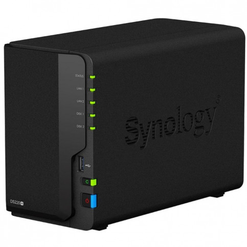 Система зберігання даних SYNOLOGY DS220+ з 2 відсіками для дисків, 2GB RAM, настільне виконання