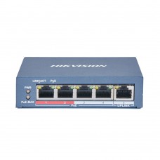 Некерований PoE комутатор Hikvision DS-3E0105P-E/M(B) з 4 портами PoE