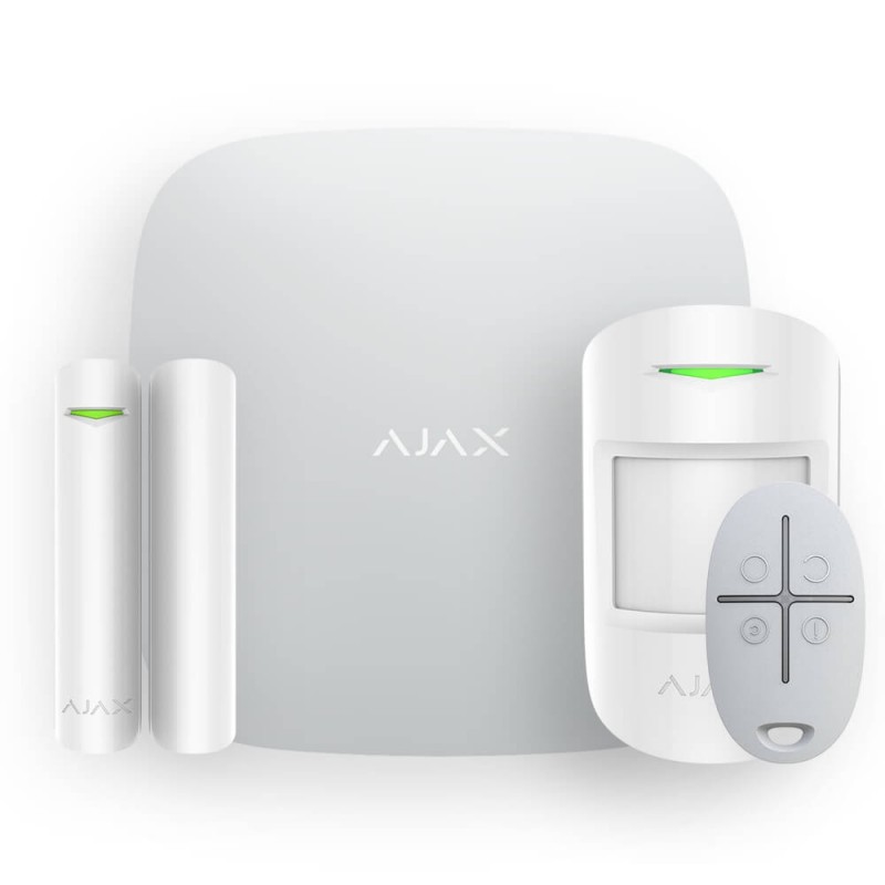Комплект сигналізації та захисту від потопу Ajax StarterKit 2 white + Ajax WaterStop 1" white + у подарунок датчик затоплення Ajax LeaksProtect white