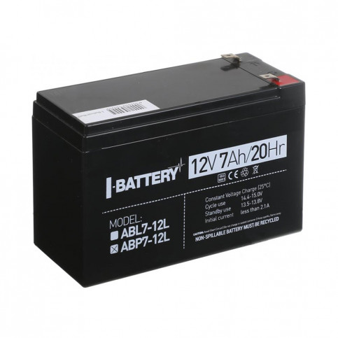 Акумулятор 12В 7А·год для ДБЖ I-Battery ABP7-12L