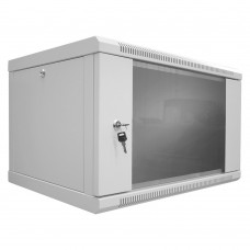 Шафа серверна SteelNet 12U 600 x 450 для мережевого обладнання (скло, сірий)