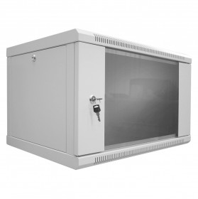 Шафа серверна SteelNet 12U 600 x 450 для мережевого обладнання (скло, сірий)