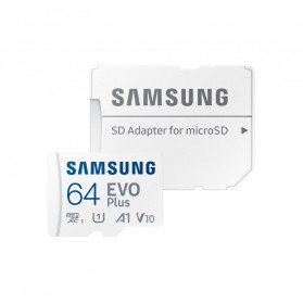 Карта пам'яті Samsung 64GB microSDXC C10 UHS-I R130MB/s Evo Plus + SD адаптер (MB-MC64KA/RU)