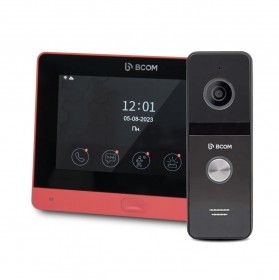 Комплект Wi-Fi відеодомофонa 7" BCOM BD-760FHD/T Red з підтримкою Tuya Smart + BT-400FHD Black