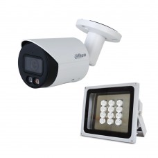 Комплект: IP-видеокамера 4 Мп Dahua DH-IPC-HFW2449S-S-IL (2.8 мм) с двойной подсветкой + ИК-прожектор Lightwell LW12-100IR60-220