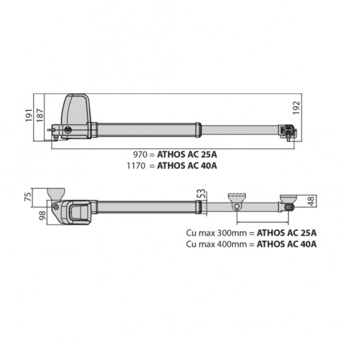 Автоматика для розпашних воріт BFT ATHOS AC A40 BASE KIT комплект