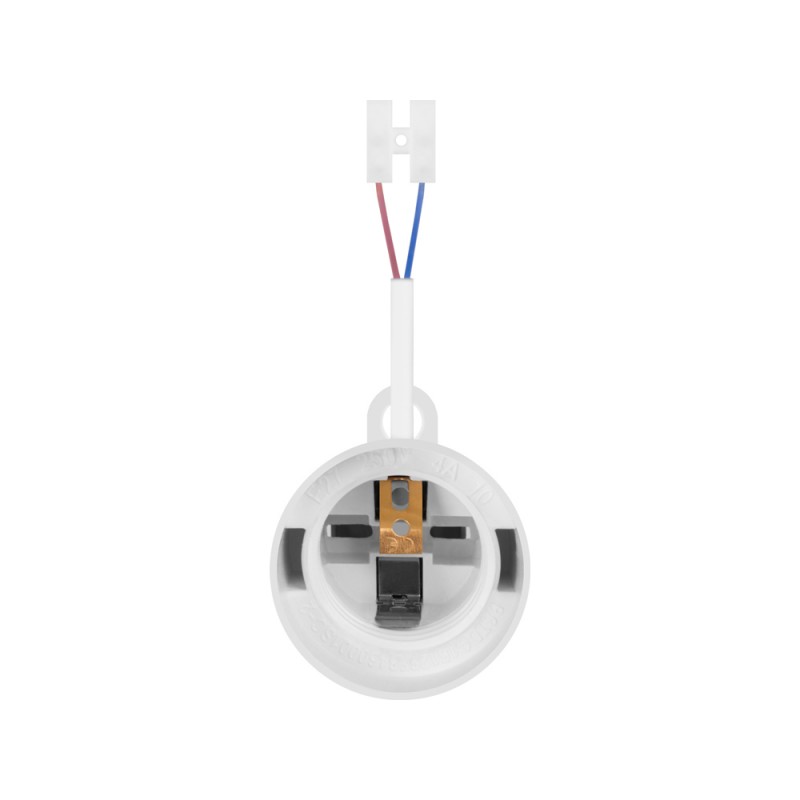 Патрон пластиковий підвісний e.lamp socket pendant.E27.pl.white, Е27, з кабелем 15 см і клемною колодкою, білий