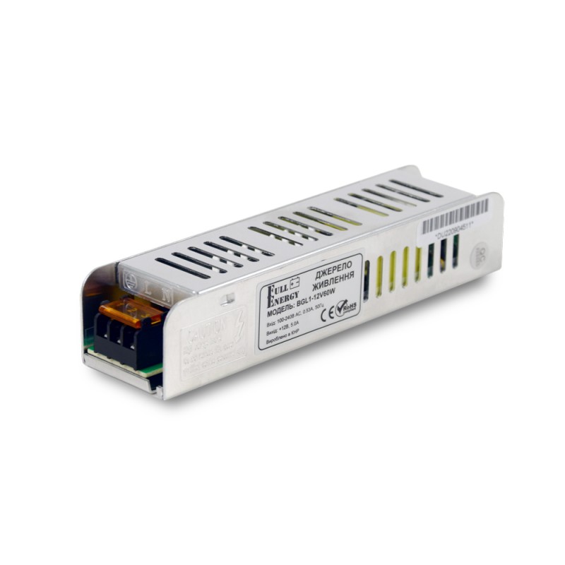 Комплект: Cвітильник LED лінійний 600мм 12Вт 6500K Faraday Electronics + Блок живлення Full Energy BGL1-12V60W 12В / 5А / 60Вт + Регулятор яскравості OKY3220 димер для світлодіодних стрічок 12В/24В DC 30А 360Вт