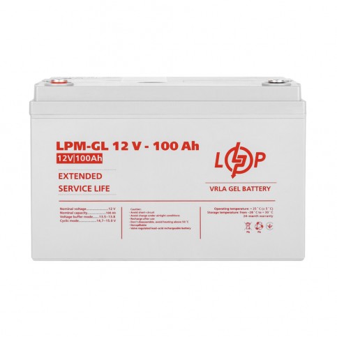 Акумулятор гелевий LogicPower 12В 100А·год (LPM-GL 12V - 100 Ah) GEL