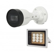 Комплект: IP-видеокамера 4 Мп Dahua DH-IPC-HFW1431S1P-S4 (2.8мм) + ИК-прожектор Lightwell LW9-100IR45-220