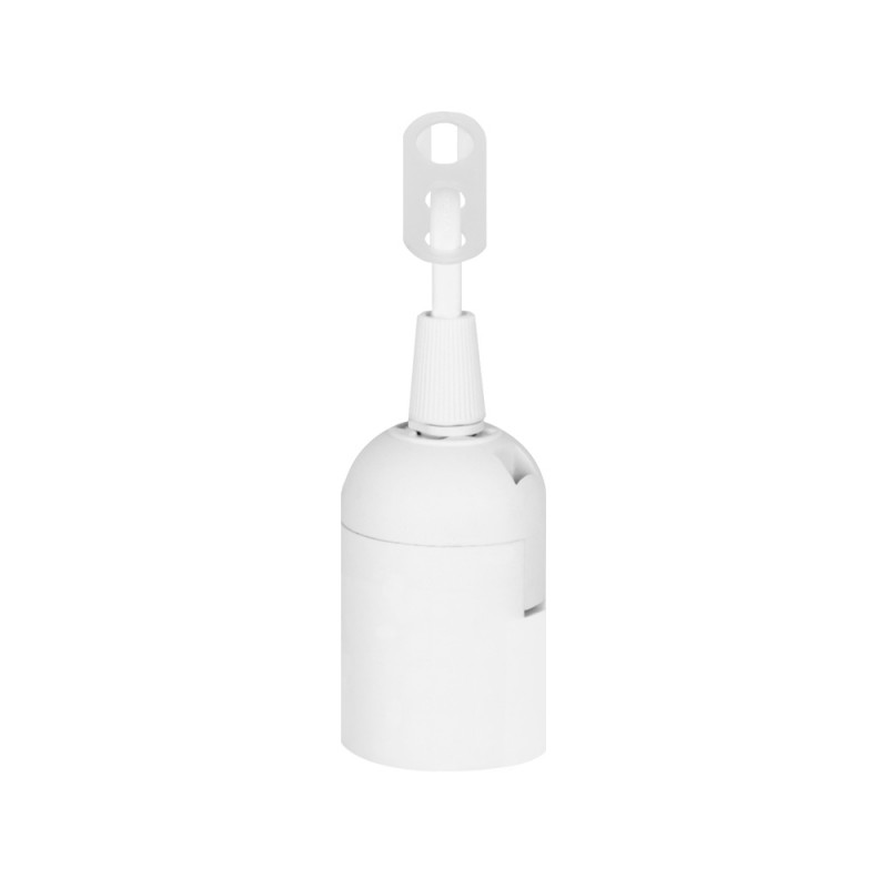 Патрон пластиковий підвісний e.lamp socket pendant.E27.pl.white, Е27, з кабелем 15 см і клемною колодкою, білий