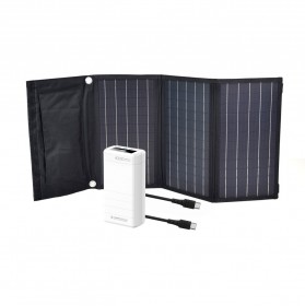 Комплект: сонячна панель 30W Solar Charger, повербанк FEB-310W, кабель REMAX RC-068B-C