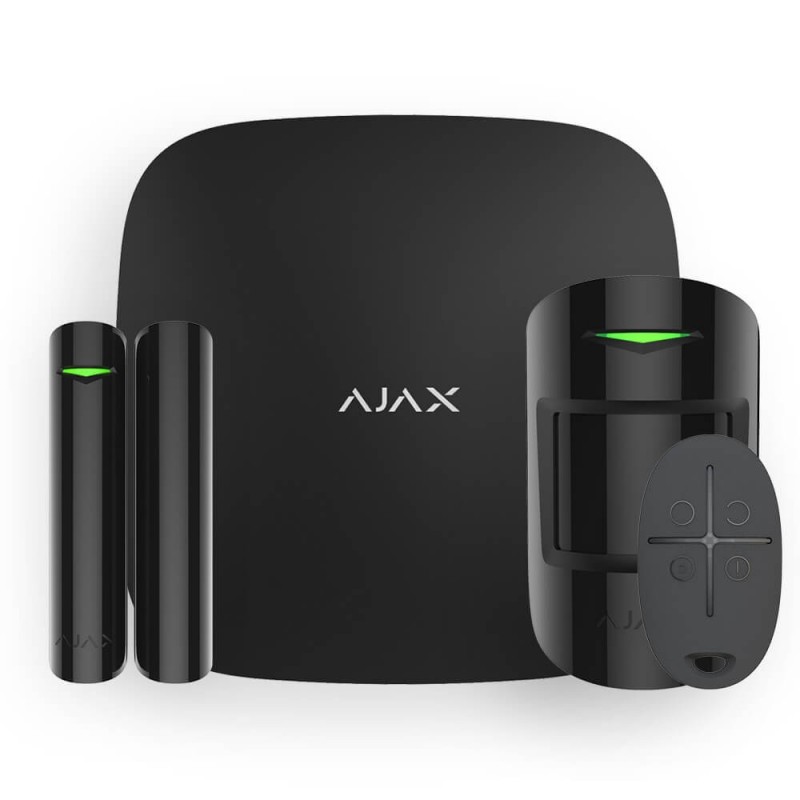 Комплект сигналізації та захисту від потопу Ajax StarterKit 2 Black + Ajax WaterStop 1" Black + у подарунок датчик затоплення Ajax LeaksProtect black