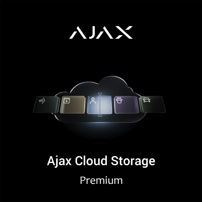 Ajax Cloud Storage Premium (1 камера, 1500 хвилин, 30 днів): захищене хмарне сховище для зберігання подій із пристроїв відеоспостереження Ajax