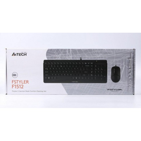 Комплект (клавіатура, мишка) A4Tech F1512 Black USB