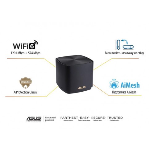 Wi-Fi Mesh система Asus ZenWiFi XD4 Plus 1pk Black (90IG07M0-MO3C10)