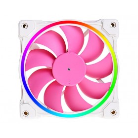 Вентилятор ID-Cooling ZF-12025-PINK ARGB (Single Pack), 120x120x25мм, 4-pin PWM, білий з рожевим