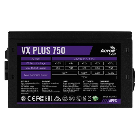 Блок живлення AeroCool VX Plus 750 (ACPN-VS75AEY.11) 750W