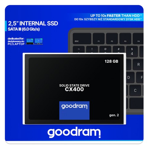 Накопичувач SSD 128GB GOODRAM CX400 Gen.2 2.5" SATAIII 3D TLC (SSDPR-CX400-128-G2)