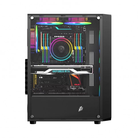 Корпус 1stPlayer FD3-4F2(AP)-BK Black без БЖ