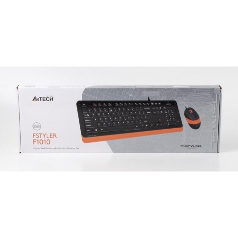 Комплект (клавіатура, мишка) A4Tech F1010 Black/Orange USB