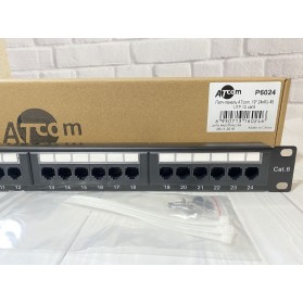 Патч-панель ATcom P6024 19" 24хRJ-45 UTP 1U cat.6