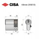 Циліндр половинка CISA C2000 65 (55*10) нікель матовий 5 ключів