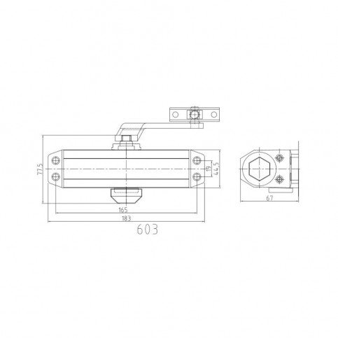 Дверний доводчик DT-63 SILVER Dortec