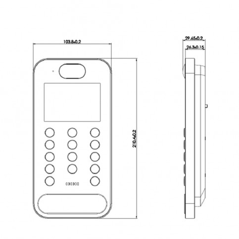 IP-відеопанель з WiFi 2Mp TVT TD-E2223-EM/IC/PE/WF з розпізнаванням облич та зчитувачем Mifare