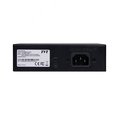 PoE-комутатор 6-портовий TVT TD-B2204S1-PEU з 4 портами PoE