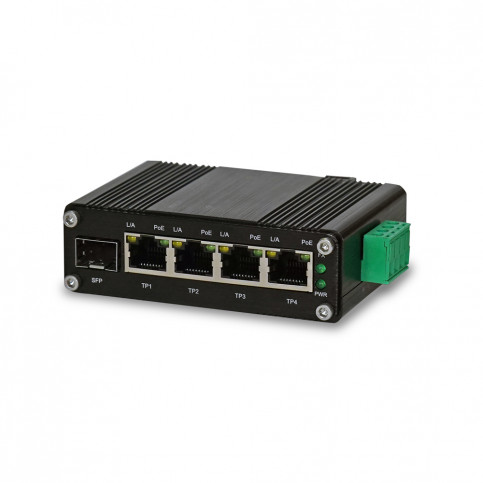 PoE комутатор LNK-IMC104GP-SFP IN 12-48V E-LINK