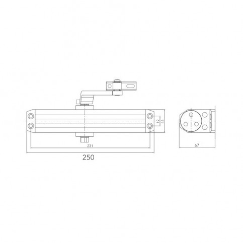 Дверний доводчик DT-516 BROWN Dortec