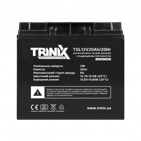 Акумуляторна батарея гелева 12В 20Аг Trinix TGL12V20Ah/20Hr GEL Super Charge