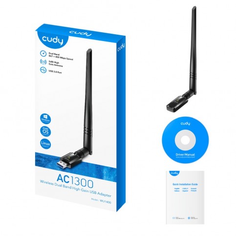 Адаптер WiFi 5 Cudy WU1400 дводіапазонний з USB 3.0