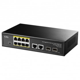 PoE-комутатор 12-портовий некерований Cudy GS1010PS2 гігабітний з 8 портами PoE+, 120W