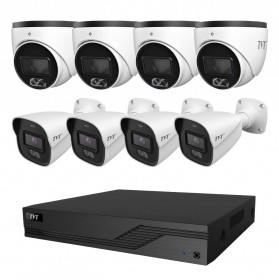 Комплект IP-відеонагляду на 8 камер TVT IP-Video Kit 8x4Mp (T/B) PoE: 4 купольні + 4 циліндричні 4Mp відеокамери + 8-канальний 6Mp відеореєстратор