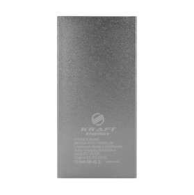 Повербанк з сонячною панеллю 20000mAh Power Bank Kraft KPB-1020SLIM Silver LED-ліхтар