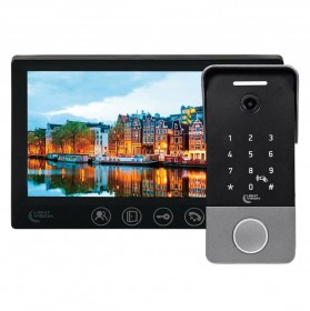 Комплект відеодомофона Light Vision: відеодомофон 7" AMSTERDAM FHD Black та відеопанель 2Mp RIO FHD(KEY) Silver