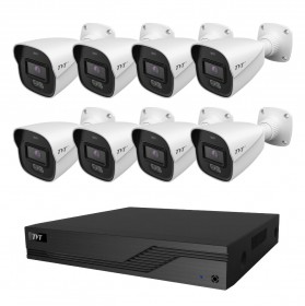 Комплект IP-відеонагляду на 8 камер TVT IP-Video Kit 8x4Mp (B) PoE: 8 циліндричних 4Mp відеокамер + 8-канальний 6Mp відеореєстратор